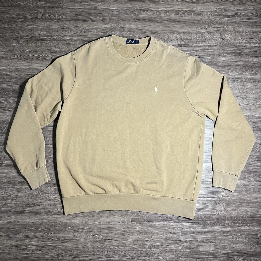 Polo Ralph Lauren Loopback Fleece Crewneck Sweatshirt Men's XL Brown Pony EUC